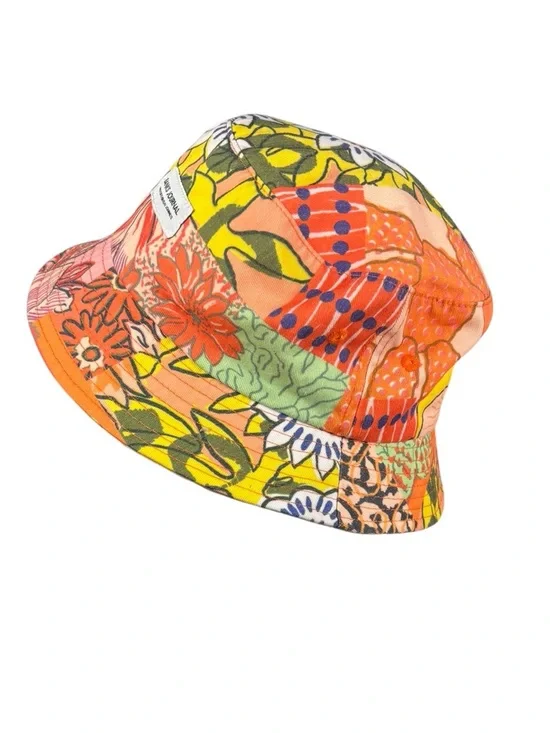 Banks Journal Orange Floral Patchwork Bucket Hat - Summer Festival Style - Picture 4 of 10
